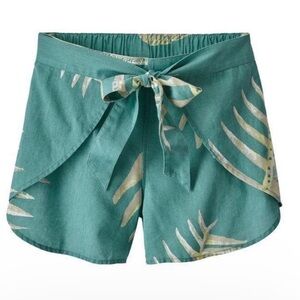Patagonia Garden Island 4 Inch Tropical Print Hemp Tencel Lyocell Shorts Large